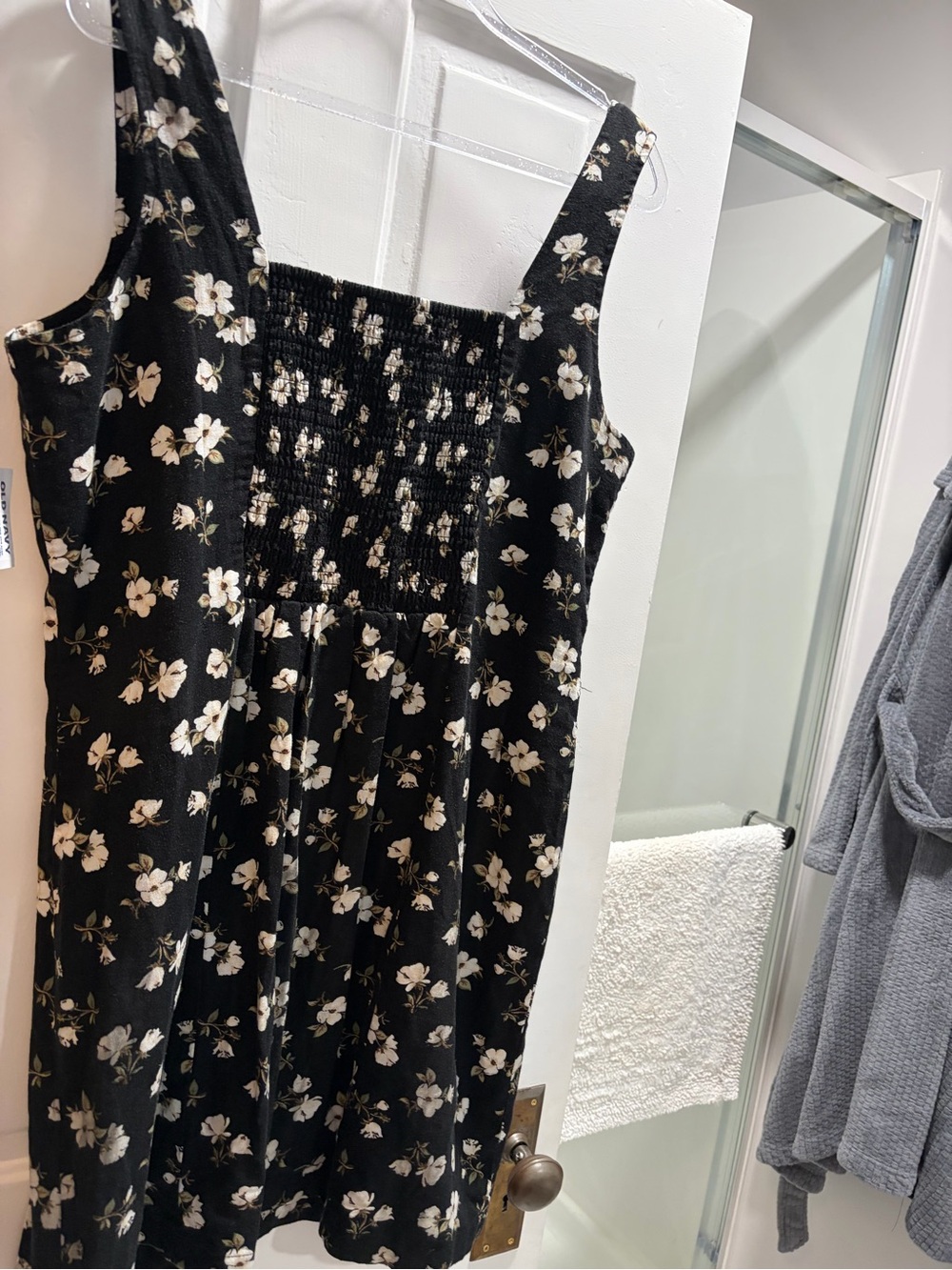 Old Navy Black Dress w/ White Floral Print. Linen blend, XL Tall womens new tags - Picture 8 of 14